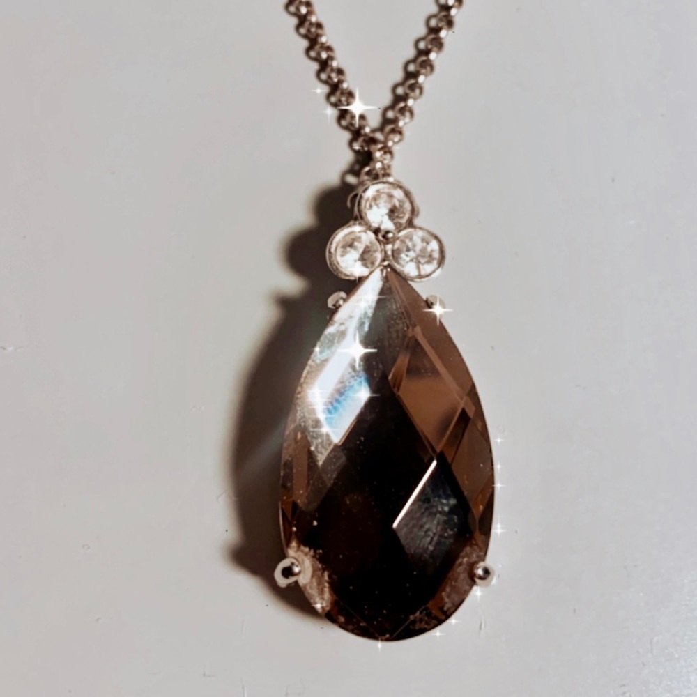Sterling silver .. necklace with 3 zirconias